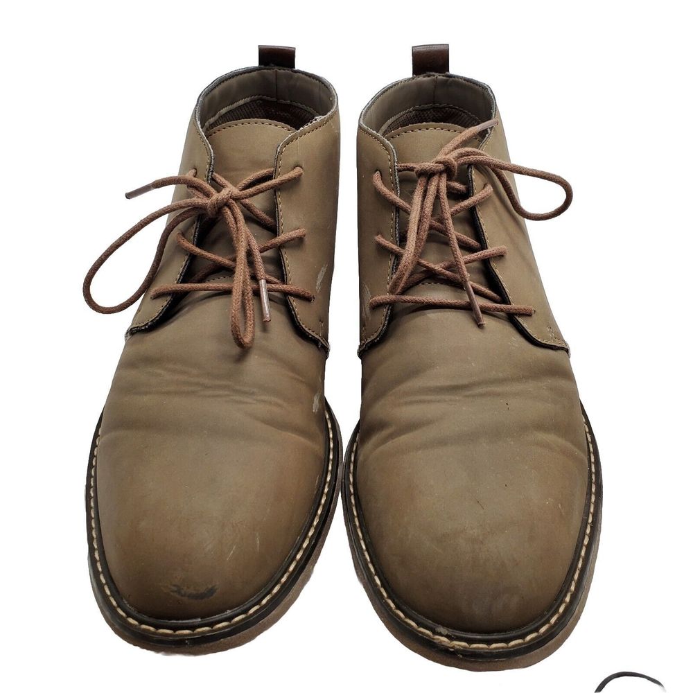 Goodfellow Mens Beige Shoes Size 9.5 Lace-Up Mid Ankle Boot‎ Chukka Style